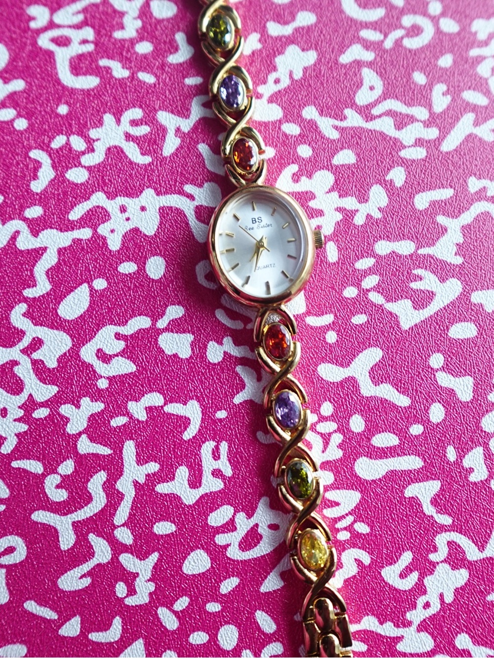 Gold Dainty Colorful Crystal Bracelet Watch | Women’s
